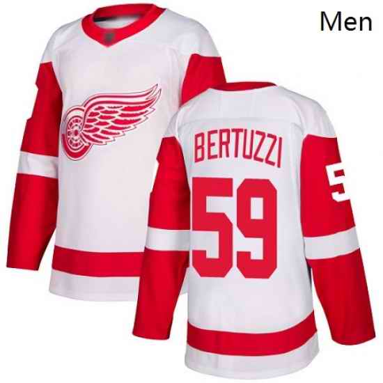 Red Wings #59 Tyler Bertuzzi White Road Authentic Stitched Hockey Jersey